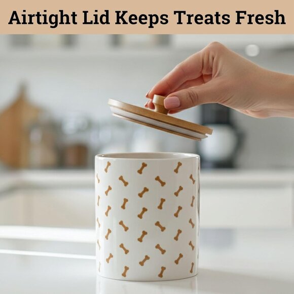 Ceramic Dog Treat Jar for Kitchen Counter - Picture 5 of 9